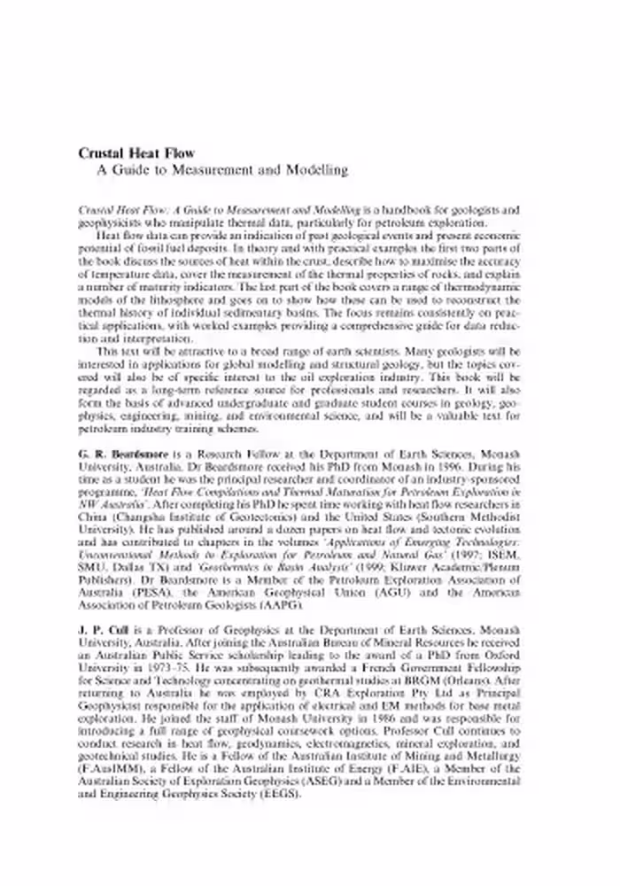 خرید و دانلود نسخه کامل کتاب Crustal Heat Flow: A Guide to Measurement and Modelling