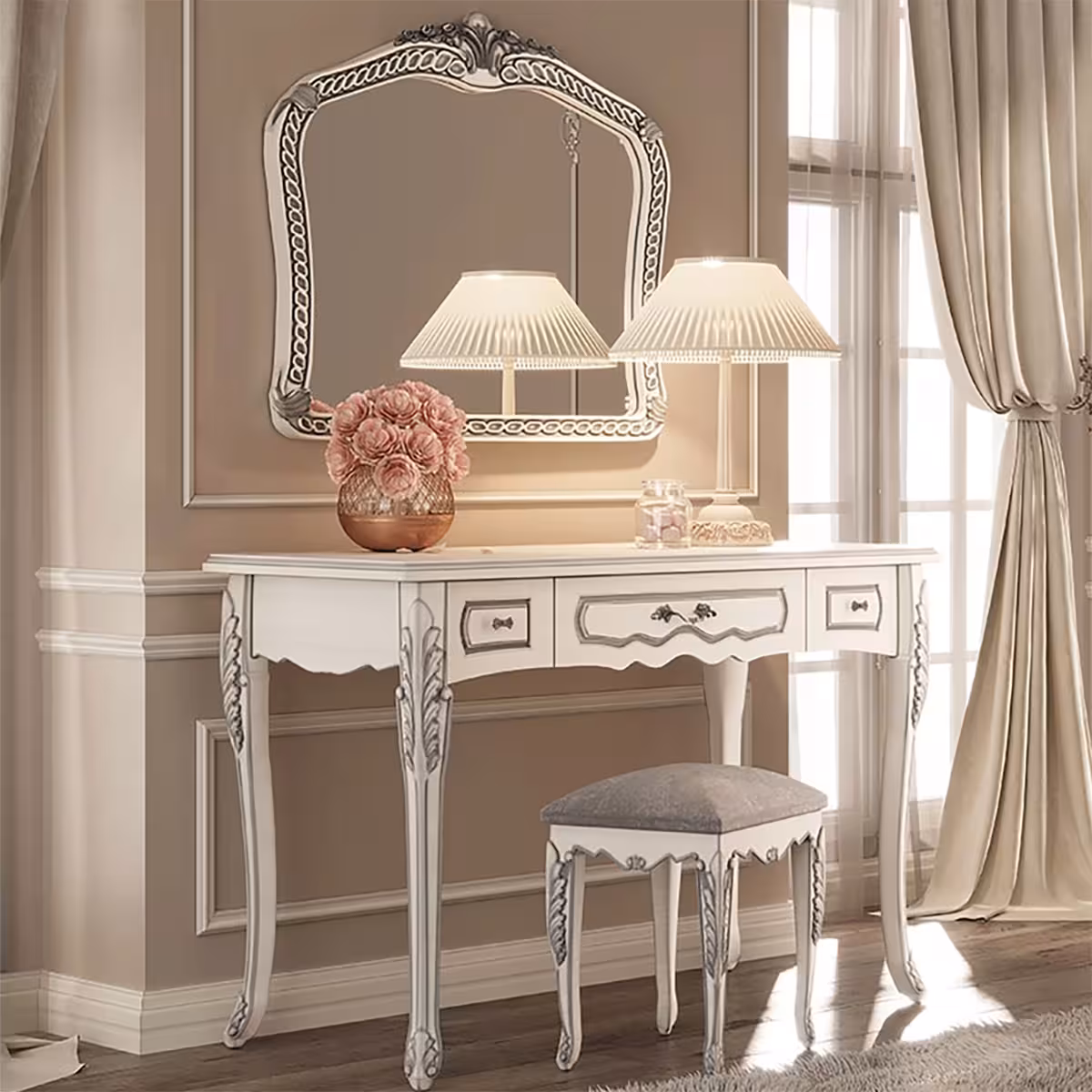 ست میز آرایش و صندلی شایلین بالسا