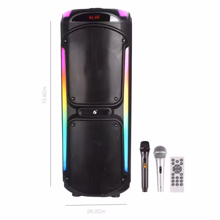 اسپیکر چمدانی بلوتوثی رم و فلش خور KTS-1929   میکروفون و ریموت کنترل
