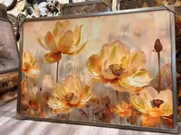 تابلو تکسچر برجسته طرح گل آتشی