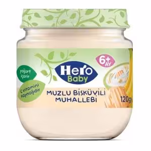 پوره میوه هروبیبی Hero Baby مخلوط بیسکویت و موز 120 گرم