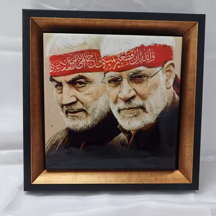 تابلو با طرح حاج قاسم سلیمانی و ابومهدی مهندس