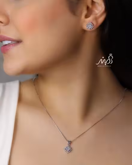 💍نیم ست ظریف (آويز ، گوشواره ) خاص و زیبا ، نقره عیار 925(N_4262)