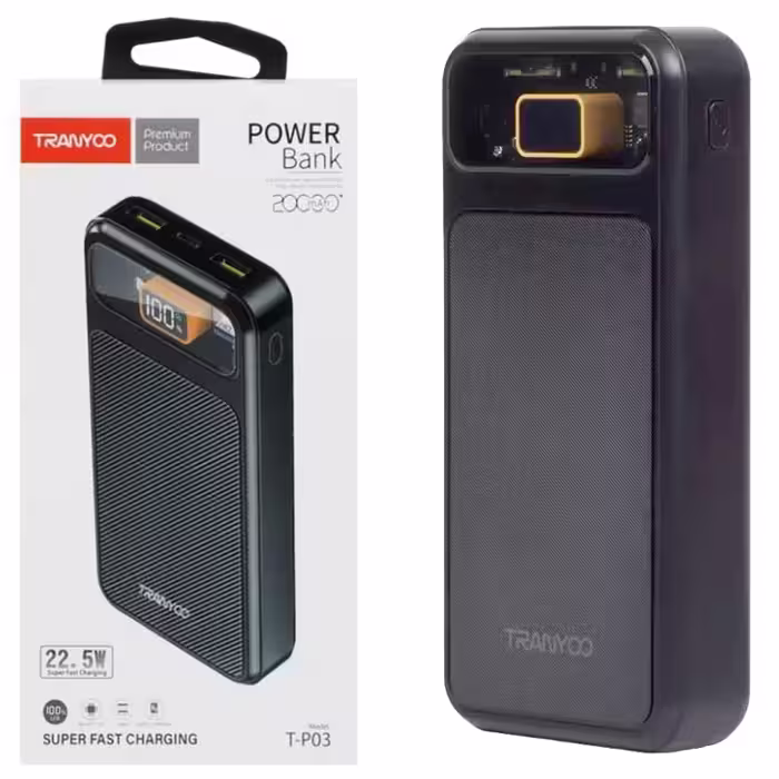پاور بانک 20000 ترانیو سوپر فست LCD دار 22.5W Tranyoo T-P03