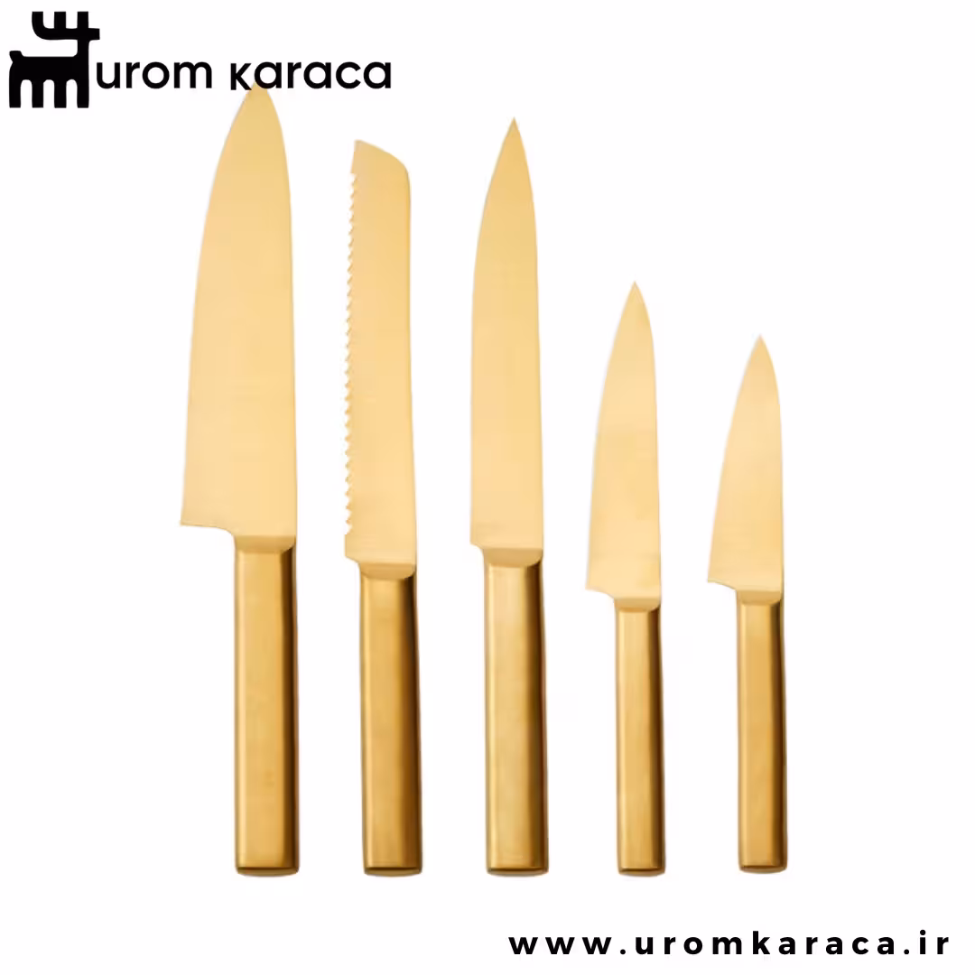 سرویس چاقو 5 پارچه کاراجا Goldest Premium طلایی