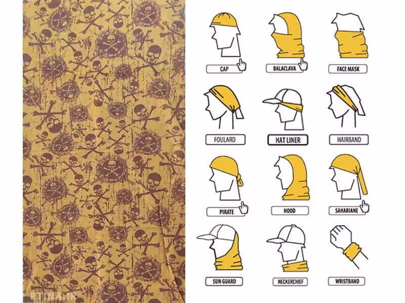 دستمال سر و گردن اسکلتی 3