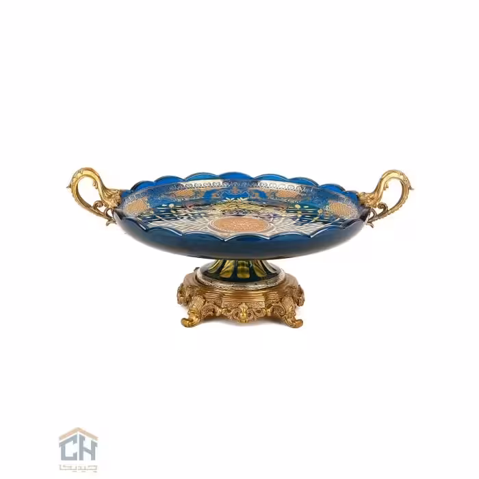 میوه خوری دکوری پایه برنز سرمه ای گلدکیش مدل GK5035