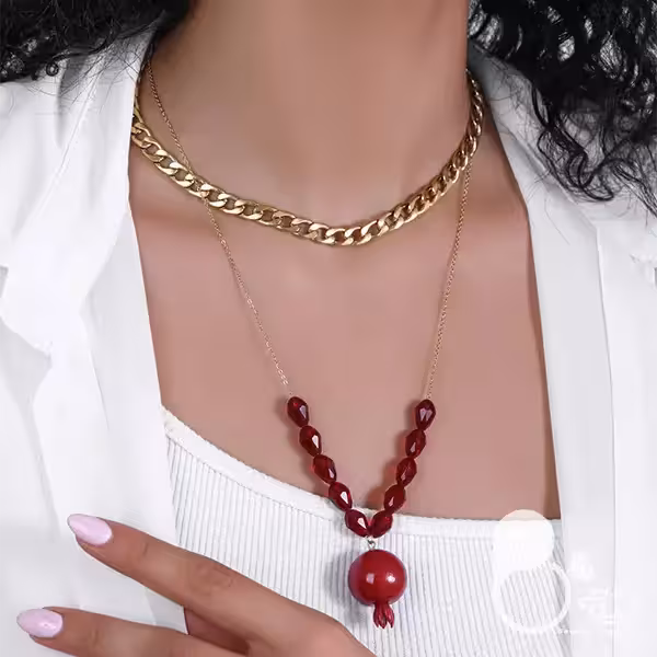 گردنبند دولاین اناری