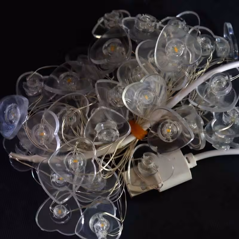 ریسه مفتولی طرح قلب فانتزی آفتابی طول 2.5 متر