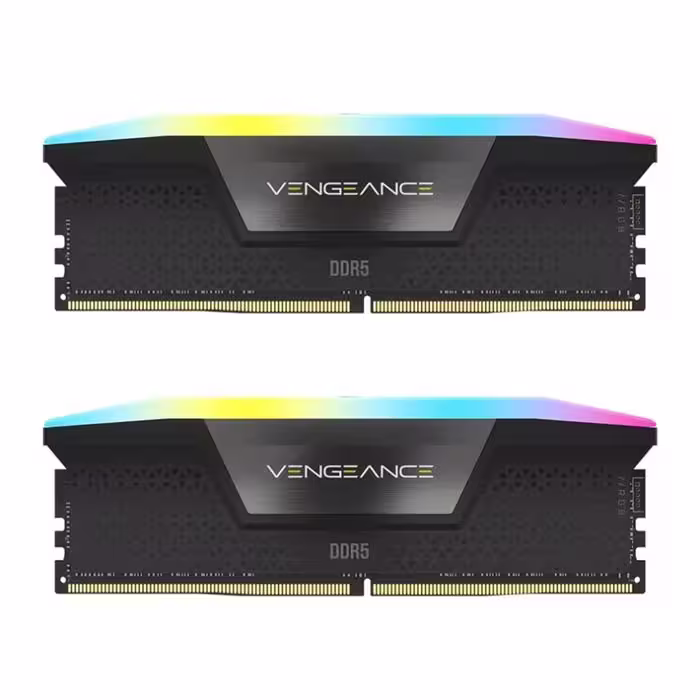 رم کامپیوتر DDR5 دو کاناله 6400 مگاهرتز CL36 کورسیر مدل VENGEANCE RGB ظرفیت 32 گیگابایت