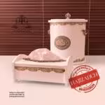 ARTEMIS ارتمیس سطل و دستمال چوبی سفید 404WA