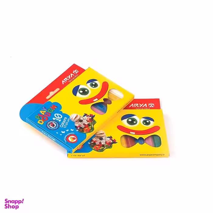 خمیر 10 رنگ آریا (Arya) جعبه مقوایی
