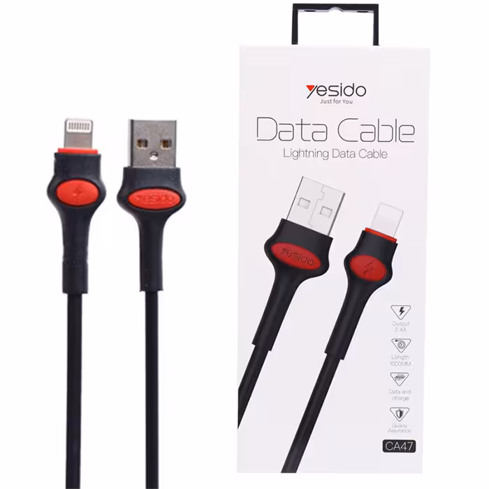 کابل USB به لایتنینگ یسیدو YESIDO CA47 طول 1 متر 2.4 آمپر