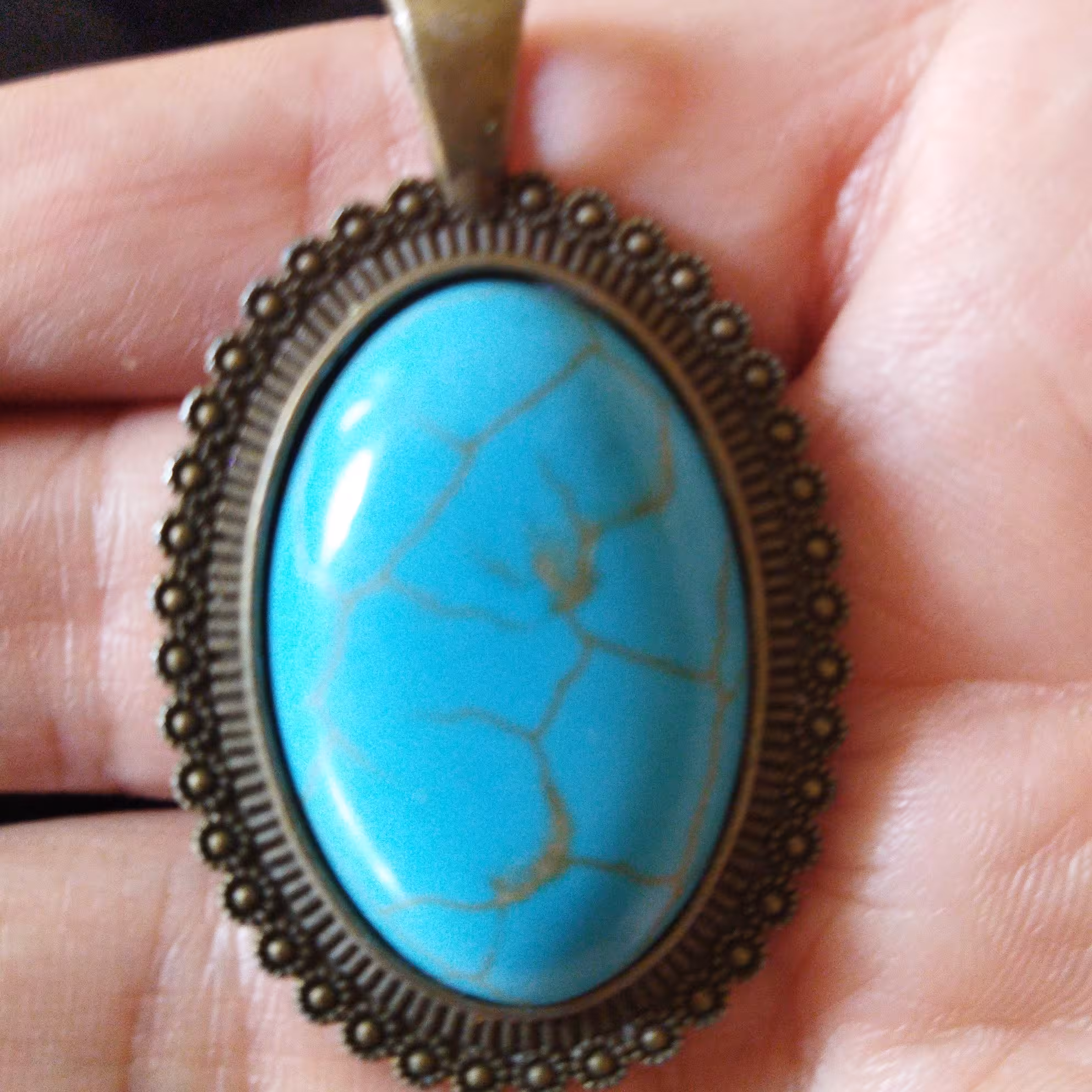 گردنبند  (ست ) فیروزه با   قالب برنزی  زنجیر 45 سانت دستبند زنجیر آسانسوری استیل مشکی ارسال رایگان 