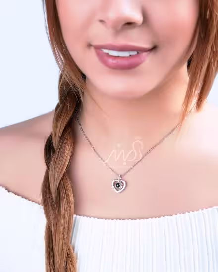 ‌‌💍گردنبند جواهری قلب با آویز تلسکوپی(G_3035)