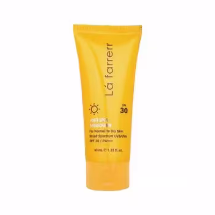 کرم ضد آفتاب و ضد لک SPF30 لافارر مناسب پوست خشک و معمولی حجم 40 میلی لیتر - بی رنگ