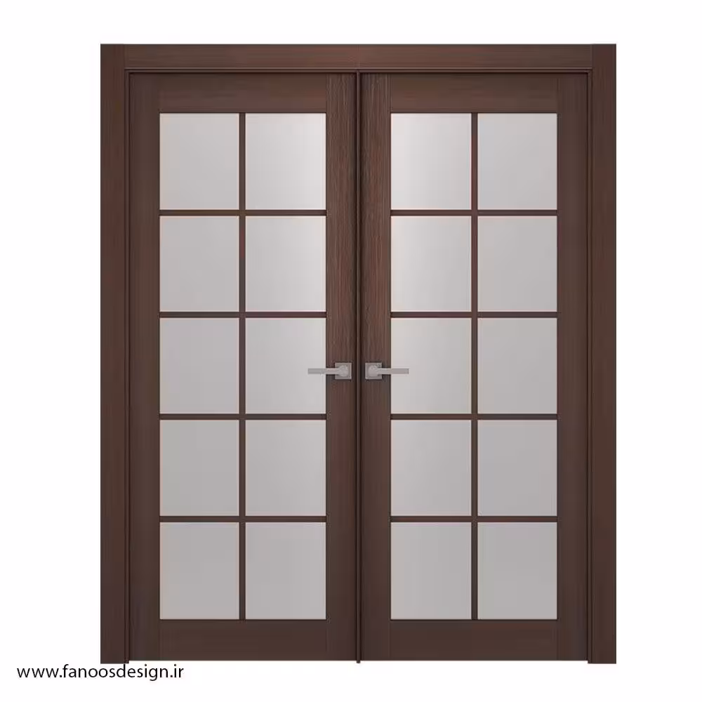 درب نشیمن دو لنگه با شیشه مشجر کد 1147