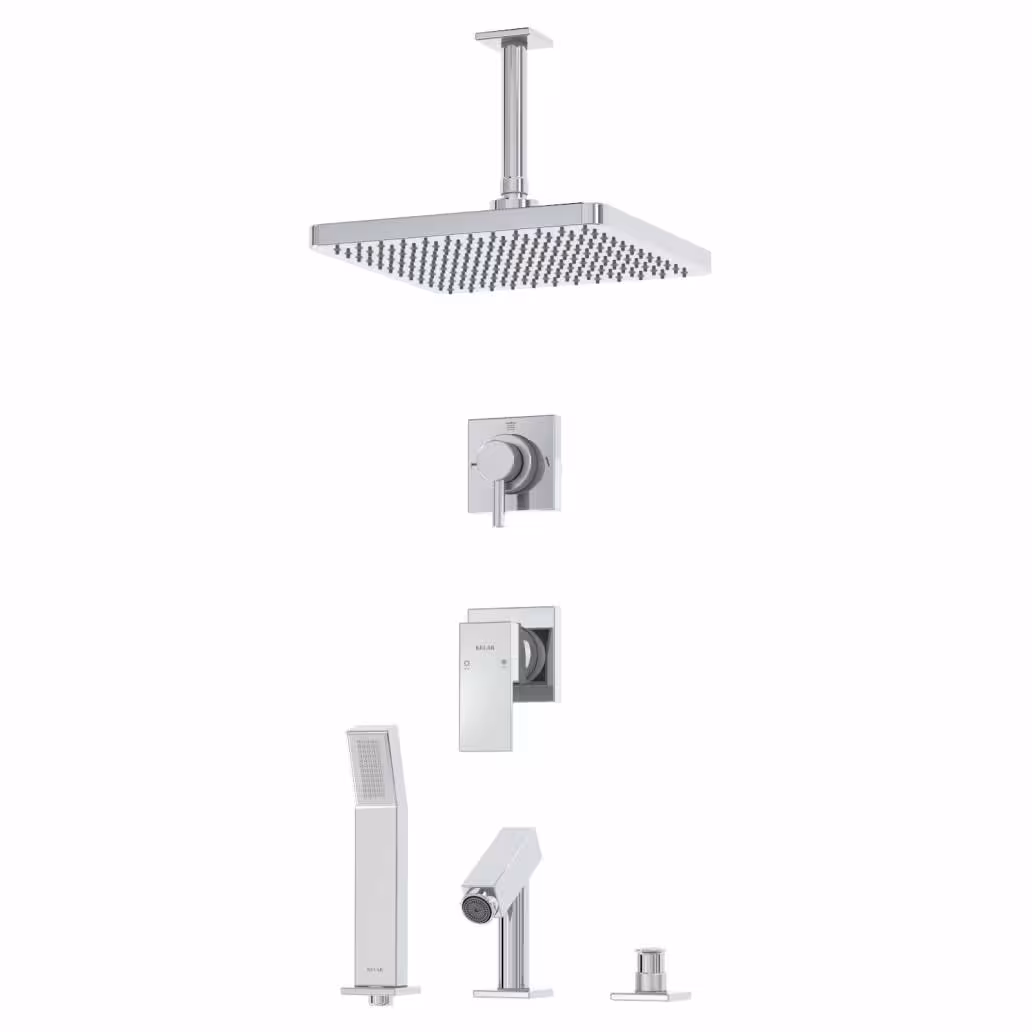 شیر حمام توکار لاکچری کلار مدل فلت تیپ 5 کروم