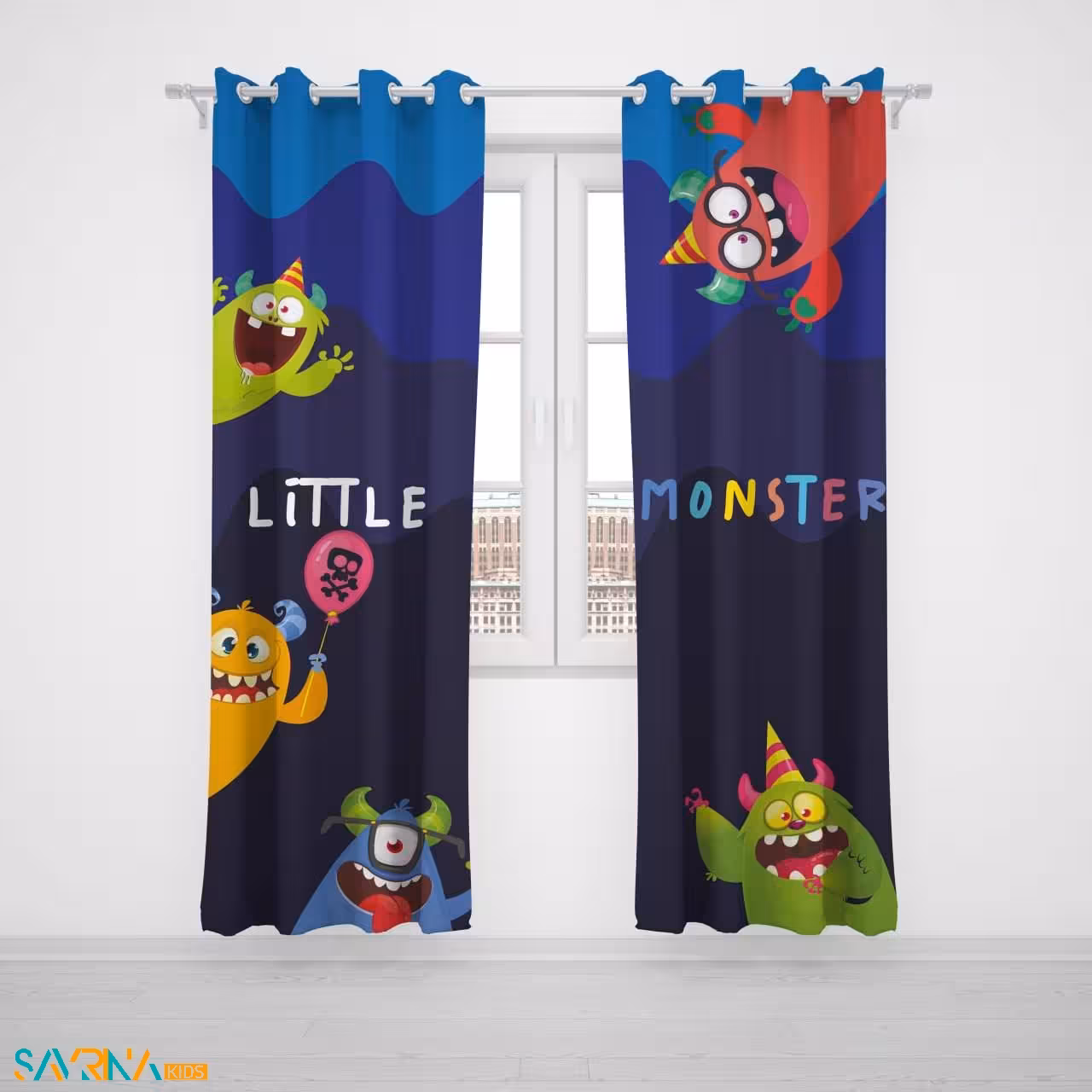 پرده پنلی بچگانه طرح تولد هیولاها کد A3042