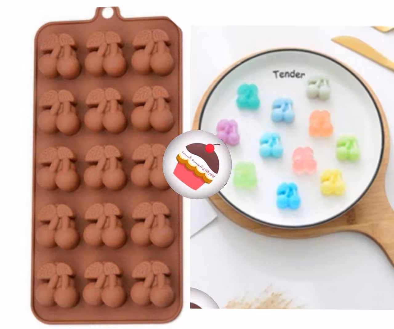 قالب سیلیکونی گیلاس مخصوص شکلات پاستیل و آبنبات