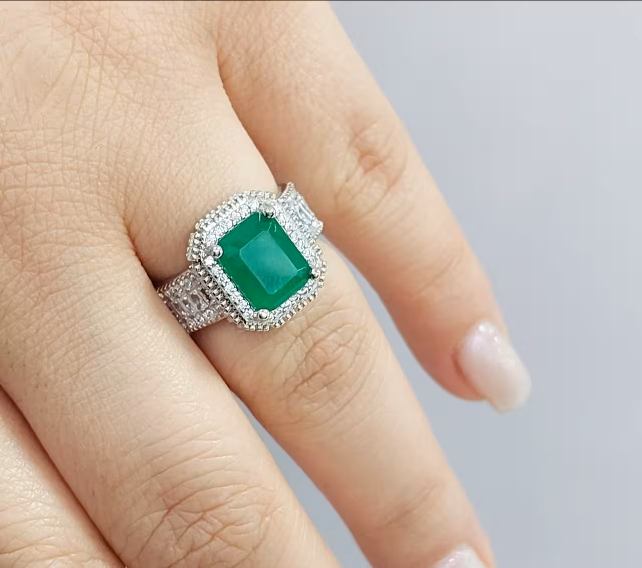 انگشتر جواهری دابلت نقره زنانه کد 11076