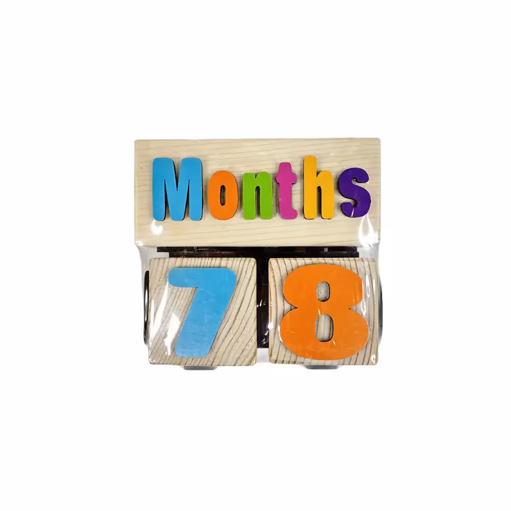 مکعب چوبی روز (گاه) شمار کودک سه تیکه