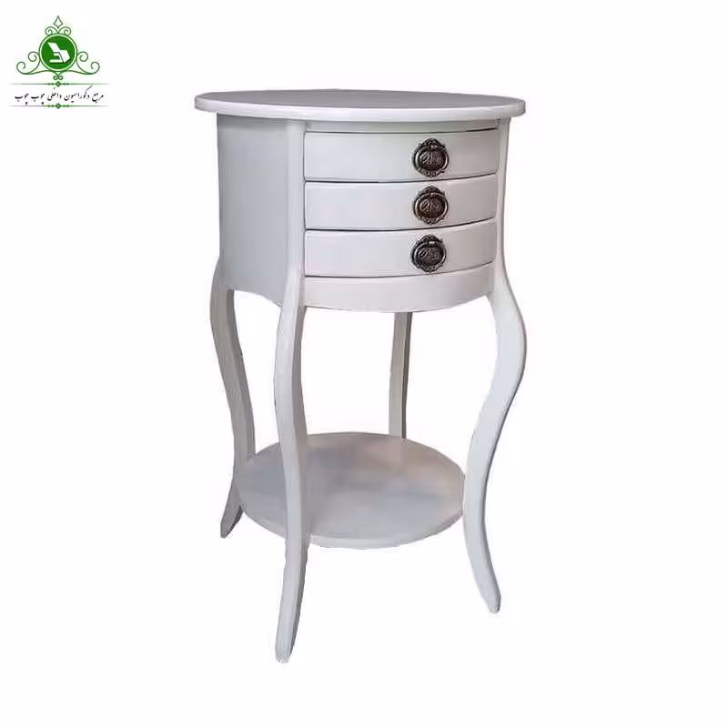 میز تلفن گرد سه کشو مدل دنیز