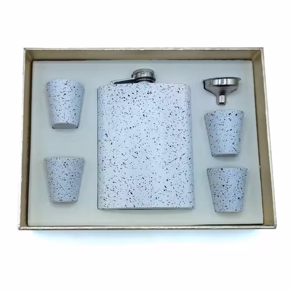 ست قمقمه جیبی چهار شات 270cc آسمان برفی سفید کد k530404