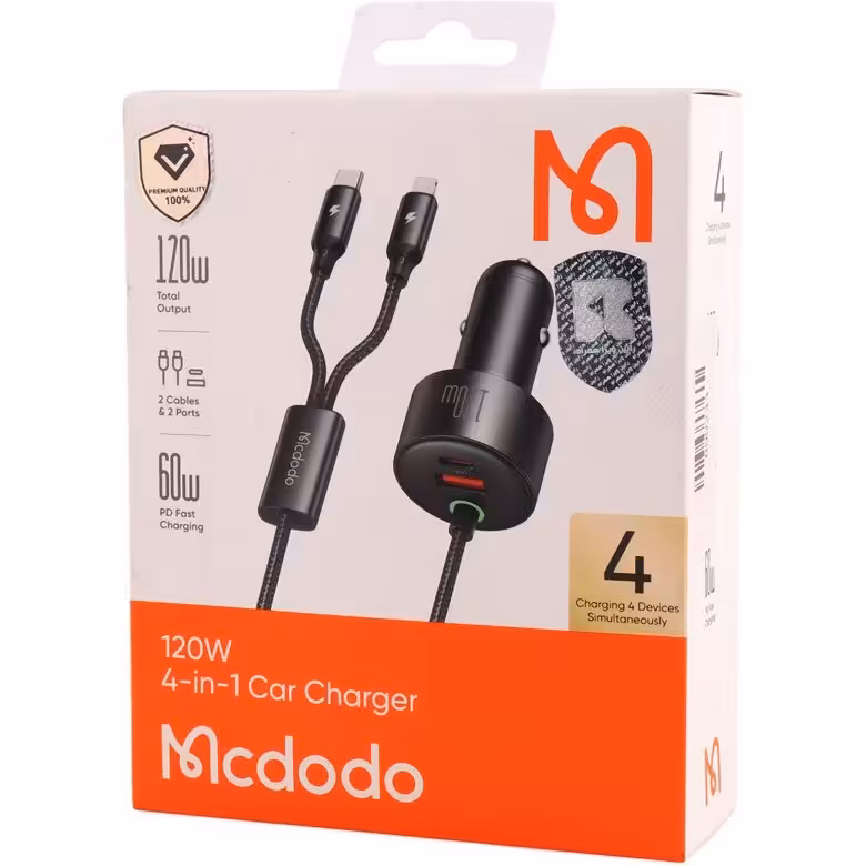 شارژر فندکی 2 پورت مدل Mcdodo CC-0370 120W