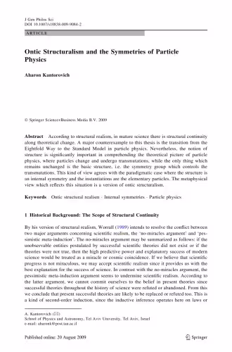 خرید و دانلود نسخه کامل کتاب Ontic Structuralism and the Symmetries of Particle Physics