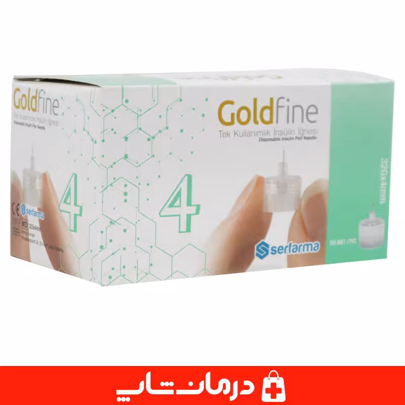 خرید سرسوزن انسولین goldfine گلدفاین سایز 4 گیج 32 بسته 100