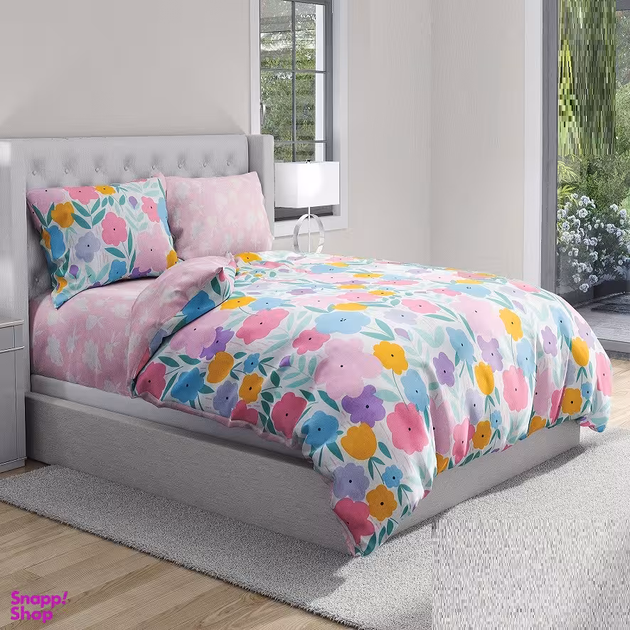 سرویس خواب طرح ساتین پنبه پلاس کد 64 یک نفره چهار تکه