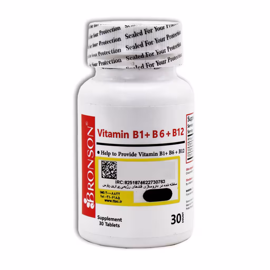 قرص ویتامین ب1 و ب6 و ب12 برونسون 30عدد | Bronson Vitamin B1 And B6 And B12