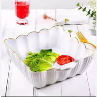 تابه مربع سرامیک طرح‌دار آماتیس مدل ابری با لب طلا، سایز بزرگ کد 746