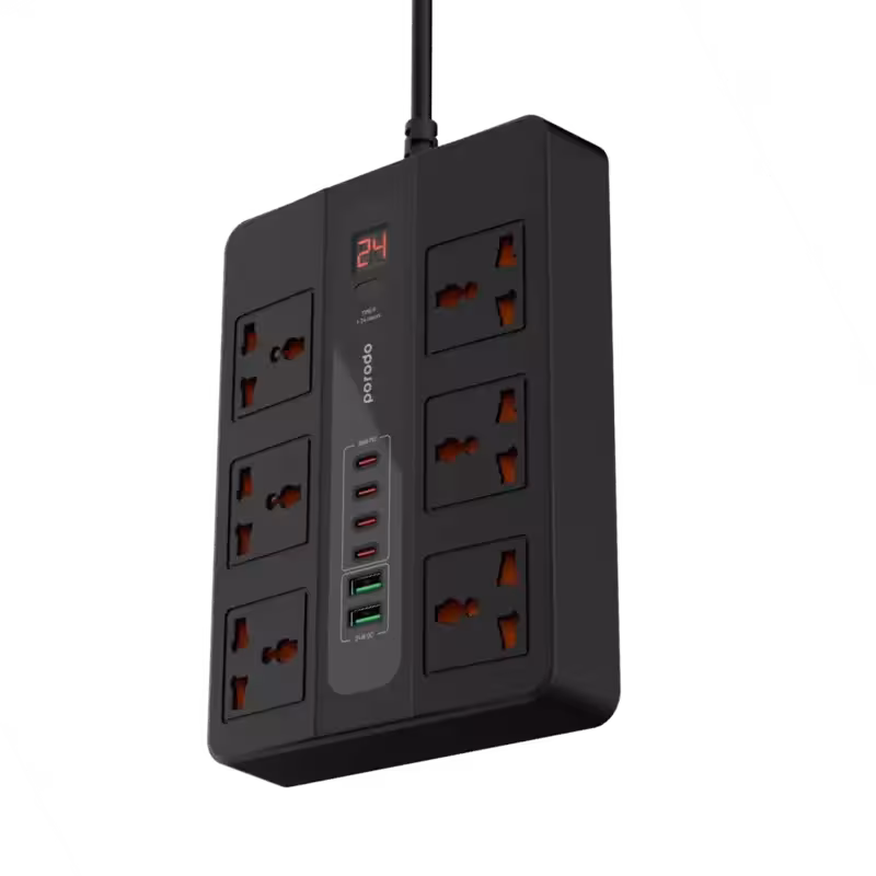 چند راهی برق 6 سوکت، 2 عدد USB-A و 4 عدد USB-C پرودو مدل Multi-Port Super Hub کد PD-FWCH009