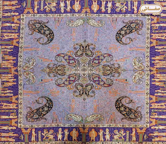 رومیزی 1×1 ترمه هاشمی کد 18 بنفش