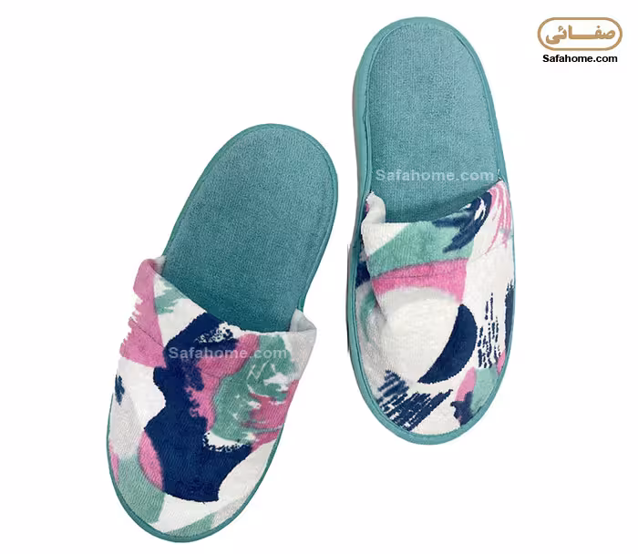 دمپایی حوله ای پودایران طرح براش بنتون