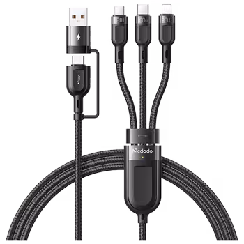 کابل تبدیل USB-C به لایتنینگ/USB-C/MicroUSB مک دودو مدل CA-880 6A طول 1.2 متر