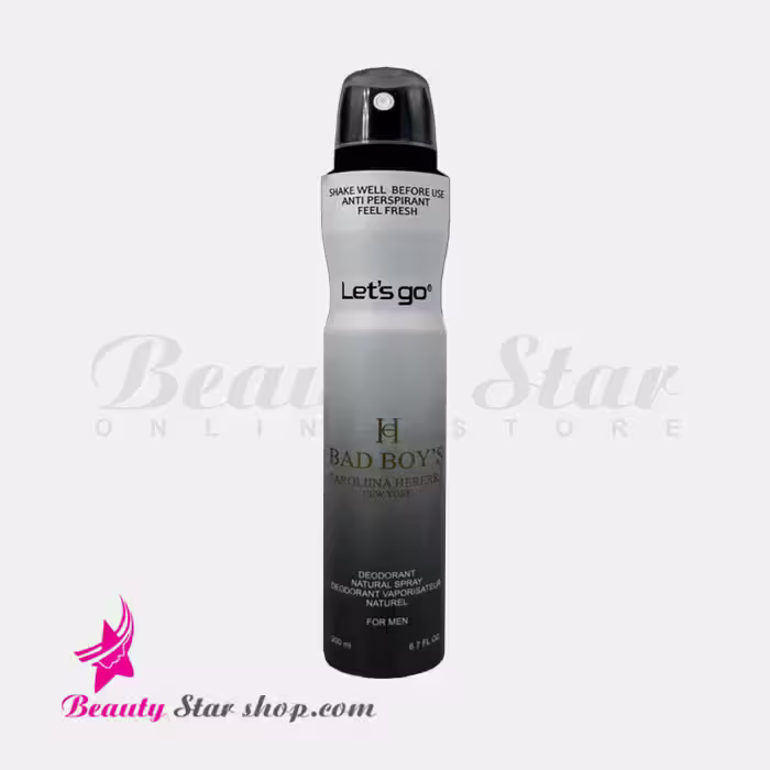 اسپری خوشبو کننده بدن مردانه لتس گو مدل Carolina Herrera Bad Boy حجم 200 میلی لیتر