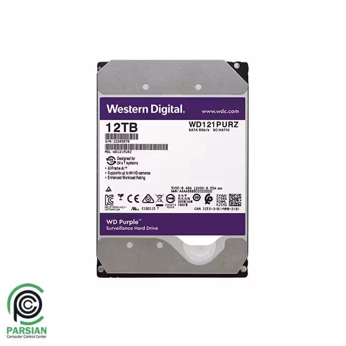 هارددیسک اینترنال وسترن دیجیتال مدل Purple WD121PURZ ظرفیت 12 ترابایت