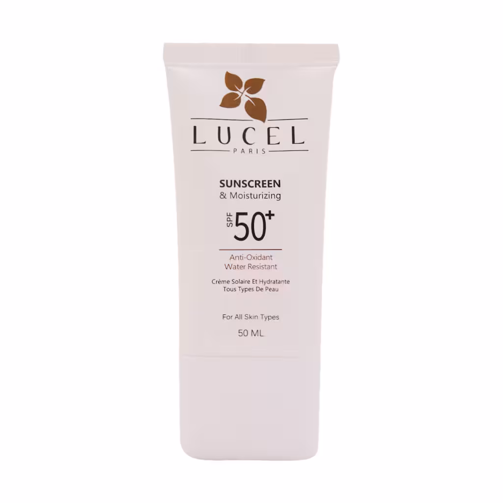 کرم ضد آفتاب SPF50 لوسل مناسب انواع پوست 50 میل  LUCEL