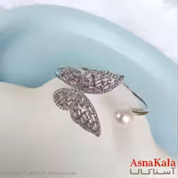 بنگل مینیمال دخترانه استیل 316 مدل پروانه نگین صورتی کد DSB18777W