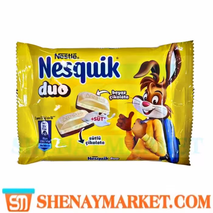 شکلات تخته ای نسکوییک نستله سفید و شیری 70 گرم ( بسته 6 عددی )