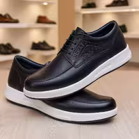 کفش چرم مردانه اسپرت کد SP055BK رنگی مشکی