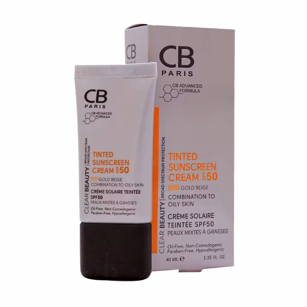 ضدآفتاب رنگی سی‌بی SPF50 پوست چرب (بژ طبیعی)