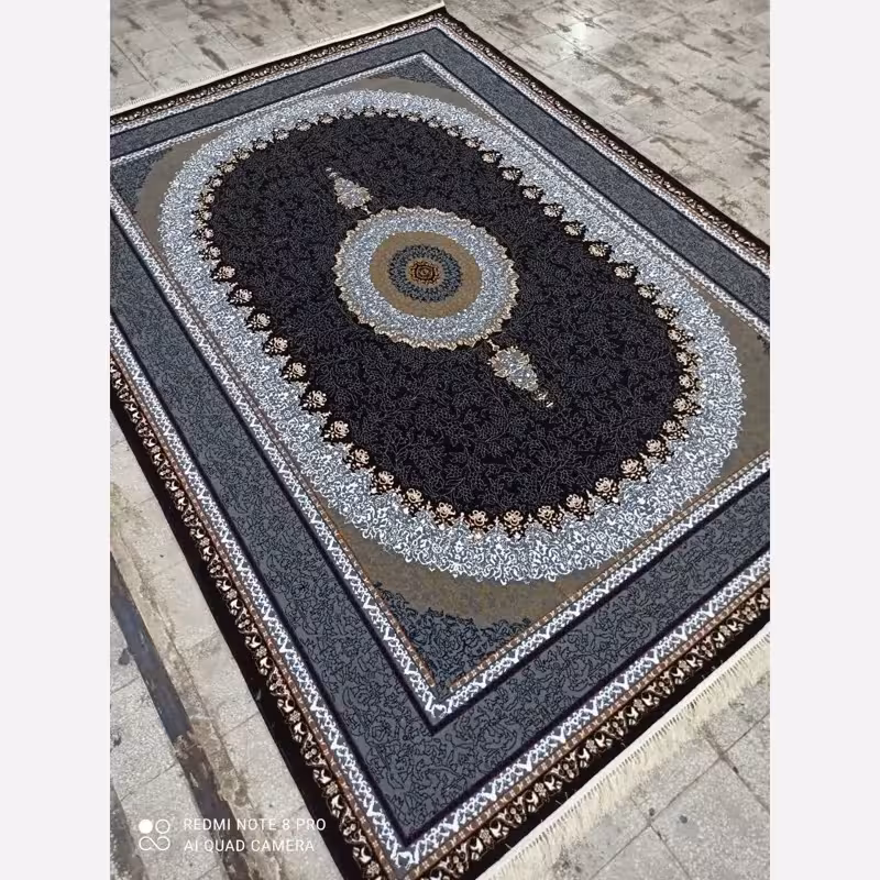 فرش ماشینی 12متری جدید کاشان سایز 12متری نقشه ساحل سرمه ایی(ارسال رایگان)