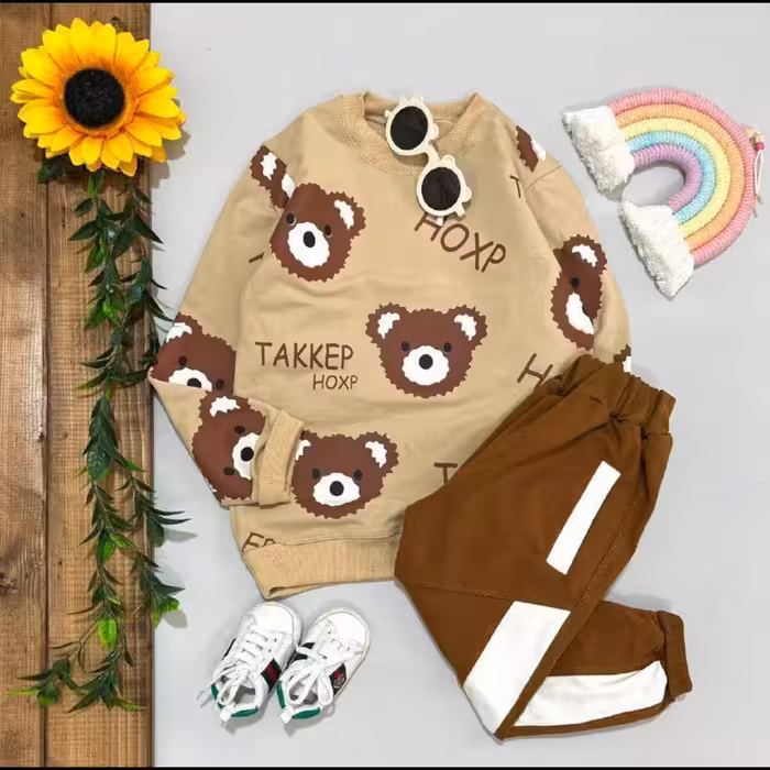 ست بلوز و شلوار اسپورت شیک و جذاب مناسب حدود سنی 2 تا 11 سال جنس دورس کیفیت عالی چاپ باکیفیت 