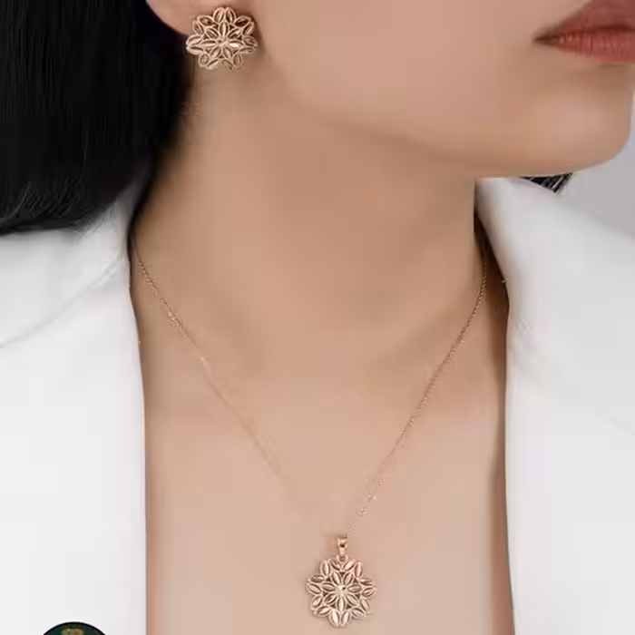 نیم ست زنانه تراش طرح گل ژوپینگ