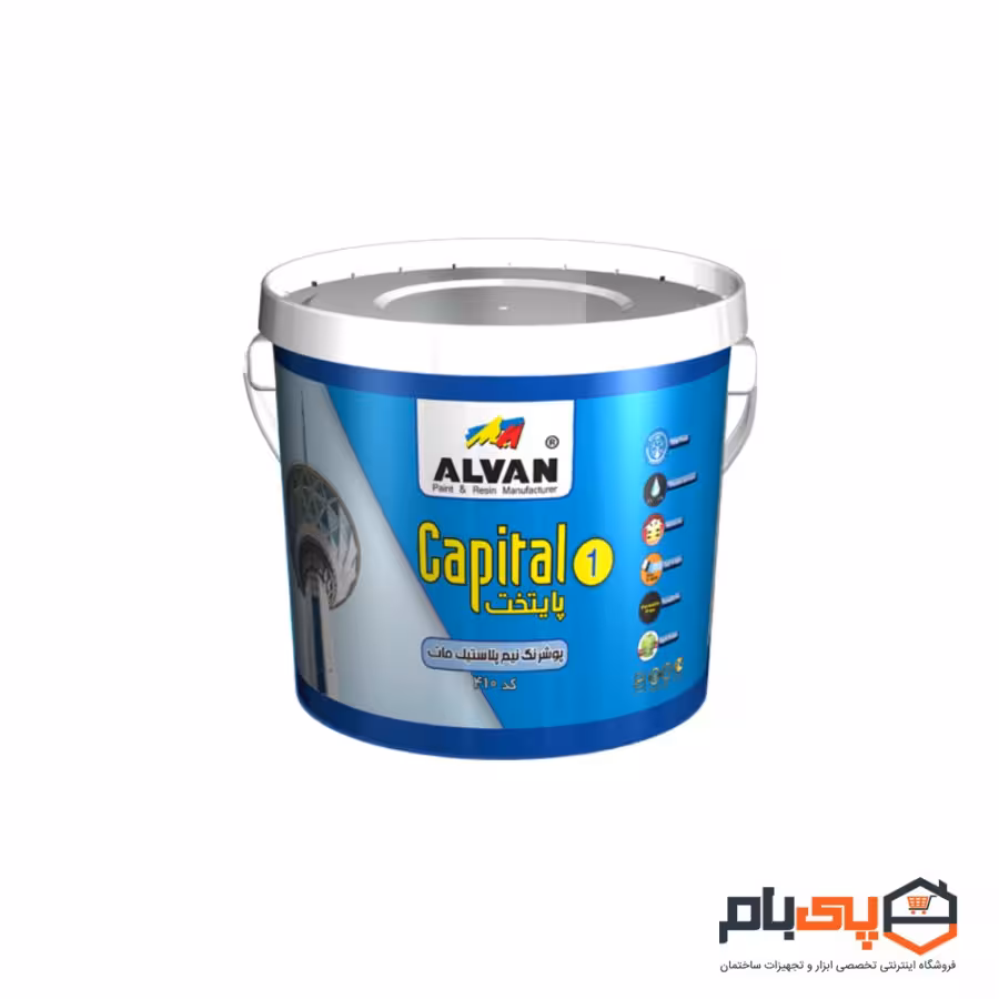 پوش رنگ نیمه پلاستیک مات پایتخت 1 الوان مدل ALCO-4000 حجم 25 گالن