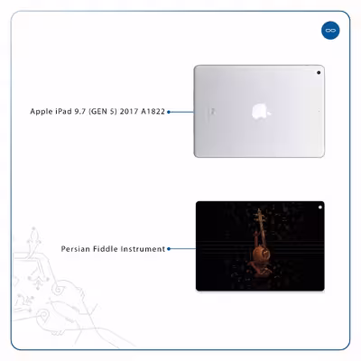 برچسب پوششی ماهوت مدل Persian Fiddle Instrument مناسب برای تبلت اپل iPad 9.7 (GEN 5) 2017 A1822